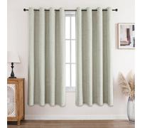 CUCRAF 100% Blackout Curtains Light Beige 72 Inch Drop 2 Panels Soft Texture Energy Saving Sun Blocking Thermal Eyelet Curtains for Bedroom Living Room 66 X 72 Inch