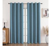 CUCRAF 100% Blackout Curtains Light Blue 102 Inch Drop 2 Panels Soft Texture Energy Saving Sun Blocking Thermal Eyelet Curtains for Bedroom Living Room 52 X 102 Inch