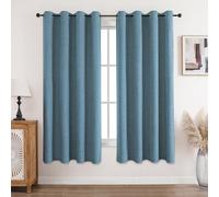 CUCRAF 100% Blackout Curtains Light Blue 69 Inch Drop 2 Panels Soft Texture Energy Saving Sun Blocking Thermal Eyelet Curtains for Bedroom Living Room 52 X 69 Inch