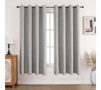 CUCRAF 100% Blackout Curtains Off White 72 Inch Drop 2 Panels Soft Texture Sun Blocking Thermal Eyelet Curtains for Bedroom Living Room 52 X 72 Inch
