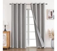 CUCRAF 100% Blackout Curtains Off White 90 Inch Drop 2 Panels Soft Texture Sun Blocking Thermal Eyelet Curtains for Bedroom Living Room 46 X 90 Inch