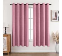 CUCRAF 100% Blackout Curtains Pink 69 Inch Drop 2 Panels Soft Texture Energy Saving Sun Blocking Thermal Eyelet Curtains for Bedroom Living Room 52 X 69 Inch