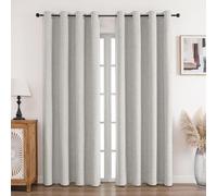 CUCRAF 100% Blackout Curtains White 108 Inch Drop 2 Panels Soft Texture Energy Saving Sun Blocking Thermal Eyelet Curtains for Bedroom Living Room 52 X 108 Inch