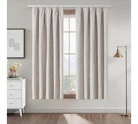 CUCRAF 100% Blackout Pencil Pleat Curtains 46 x 72 Inch Thermal for Living Room Bedroom Kitchen,Off White,2 Panels