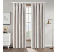 CUCRAF 100% Blackout Pencil Pleat Curtains 52 x 84 Inch Thermal for Living Room Bedroom Kitchen,Off White,2 Panels
