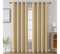 CUCRAF Beige Blackout Curtains 108 inch Length 2 Panels Set, Room Darkening Drapes for Living Room Bedroom, Thermal Insulated Light Blocking Grommet Window Curtain (W52 x L108 Inch)