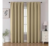 CUCRAF Beige Blackout Curtains 84 inch Length 2 Panels Set, Rod Pocket Room Darkening Drapes for Bedroom Living Room, Insulated Thermal Light Blocking Window Curtain (W52 x L84 Inch)