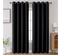 CUCRAF Black Blackout Curtains 84 inch Length 2 Panels Set, Room Darkening Drapes for Living Room Bedroom, Thermal Insulated Light Blocking Grommet Window Curtain (W52 x L84 Inch)