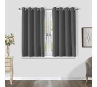 CUCRAF Blackout Curtains 2 Panels, Dark Grey Thermal Curtains for Bedroom & Living Room, Eyelet Soundproof Room Dividers W46 x L54