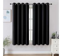 CUCRAF Blackout Curtains 45 inch Length, Thermal Insulated Room Darkening Window Curtains for Bedroom,Light Blocking Drapes for Kitchen Living Room,Set of 2 Panels, 52 x 45 Inch, Black
