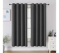 CUCRAF Blackout Curtains 63 inch Length,Room Darkening Thermal Insulated Grommet Curtains for Living Room/Bedroom,Set of 2 Panels,Dark Grey