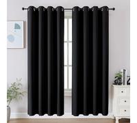 CUCRAF Blackout Curtains 72 inch Length, Thermal Insulated Room Darkening Window Curtains for Bedroom,Light Blocking Drapes for Kitchen Living Room,Set of 2 Panels, 52 x 72 Inch, Black