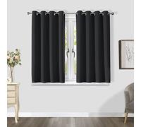 CUCRAF Blackout Curtains for Bedroom & Living Room, 54 Inch Drop 2 Panels, Thermal Eyelet Black Out Curtains as Soundproof Room Dividers W46 x L54
