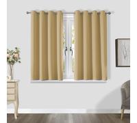 CUCRAF Blackout Curtains for Bedroom & Living Room, Beige Thermal Curtains, 54 Inch Drop, 2 Panels, Eyelet, Soundproof