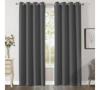 CUCRAF Blackout Curtains for Bedroom & Living Room, Dark Grey, 90 Inch Drop, 2 Panels, Thermal, Eyelet, Soundproof Room Dividers W46 x L90