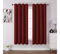 CUCRAF Blackout Curtains for Bedroom - Thermal Red Panels With Eyelets, Soundproof Room Dividers, 2 Panels W46 x L72, 72 Inch Drop