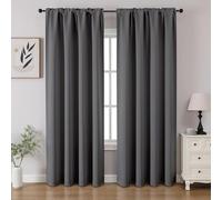 CUCRAF Blackout Curtains Room Darkening Window Curtain Panels, Rod Pocket Thermal Insulated Solid Drapes for Bedroom Living Room, Set of 2 Panels. 52 x 84 inch, Light Grey