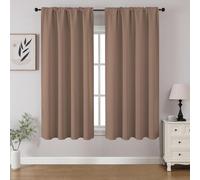 CUCRAF Blackout Curtains Room Darkening Window Curtain Panels, Rod Pocket Thermal Insulated Solid Drapes for Bedroom Living Room, Set of 2 Panels. 52 x 45 inch, Khaki