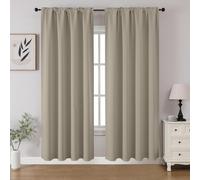 CUCRAF Blackout Curtains Room Darkening Window Curtain Panels, Rod Pocket Thermal Insulated Solid Drapes for Bedroom Living Room, Set of 2 Panels. 52 x 72 inch, Light Beige