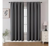 CUCRAF Blackout Curtains Room Darkening Window Curtain Panels, Rod Pocket Thermal Insulated Solid Drapes for Bedroom Living Room, Set of 2 Panels. 52 x 72 inch, Light Grey