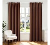CUCRAF Blackout Curtains Room Darkening Window Curtain Panels, Rod Pocket Thermal Insulated Solid Drapes for Bedroom Living Room, Set of 2 Panels. 52 x 54 inch, Brown