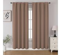 CUCRAF Blackout Curtains Room Darkening Window Curtain Panels, Rod Pocket Thermal Insulated Solid Drapes for Bedroom Living Room, Set of 2 Panels. 52 x 72 inch, Khaki