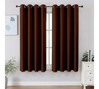 CUCRAF Brown Blackout Curtains 45 inch Length 2 Panels Set, Room Darkening Drapes for Living Room Bedroom, Thermal Insulated Light Blocking Grommet Window Curtain (W52 x L45 Inch)