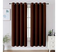 CUCRAF Brown Blackout Curtains 63 inch Length 2 Panels Set, Room Darkening Curtains & Drapes for Living Room Bedroom, Thermal Insulated Light Blocking Grommet Window Curtain (W52 x 63 Inch)