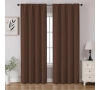 CUCRAF Brown Blackout Curtains 84 inch Length 2 Panels Set, Rod Pocket Room Darkening Drapes for Bedroom Living Room, Insulated Thermal Light Blocking Window Curtain (W52 x L84 Inch)
