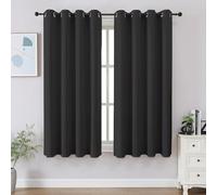 CUCRAF Dark Grey Blackout Curtains 45 inch Length 2 Panels Set, Room Darkening Drapes for Living Room Bedroom, Thermal Insulated Light Blocking Grommet Window Curtain (W52 x L45 Inch)
