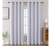 CUCRAF Grayish White Blackout Curtains 90 inch Length 2 Panels Set, Room Darkening Drapes for Living Room Bedroom, Thermal Insulated Light Blocking Grommet Window Curtain (W52 x L90 Inch)