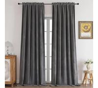CUCRAF Grey Velvet 100% Blackout Curtains 72 inches Long, Thermal Insulated, Noise Reducing Rod Pocket Luxury Drapes for Bedroom Living Room(52x72 inches, 2 Panels)
