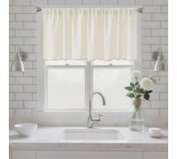 CUCRAF Kitchen Curtains Linen Blend, W 26 x L 24 Inch 1 Panel Cafe Curtains for Small Windows, Short Lightweight Curtain for Rod Pocket Kitchen Sink Cupboard Bathroom, Natural