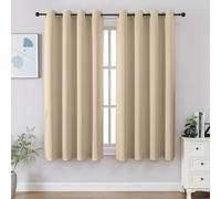 CUCRAF Light Beige Blackout Curtains 45 inch Length 2 Panels Set, Room Darkening Drapes for Living Room Bedroom, Thermal Insulated Light Blocking Grommet Window Curtain (W52 x L45 Inch)
