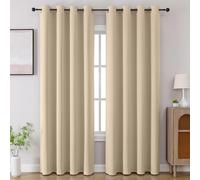 CUCRAF Light Beige Blackout Curtains 96 inch Length 2 Panels Set, Room Darkening Drapes for Living Room Bedroom, Thermal Insulated Light Blocking Grommet Window Curtain (W52 x L96 Inch)