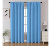 CUCRAF Light Blue Blackout Curtains 84 inch Length 2 Panels Set, Rod Pocket Room Darkening Drapes for Bedroom Living Room, Insulated Thermal Light Blocking Window Curtain (W52 x L84 Inch)