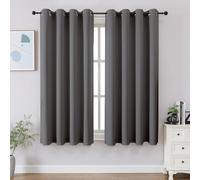 CUCRAF Light Grey Blackout Curtains 45 inch Length 2 Panels Set, Room Darkening Curtains & Drapes for Living Room Bedroom, Thermal Insulated Light Blocking Grommet Window Curtain (W52 x L45 Inch)
