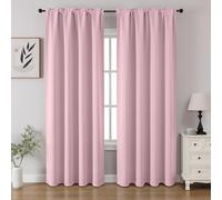 CUCRAF Light Pink Blackout Curtains 84 inch Length 2 Panels Set, Rod Pocket Room Darkening Drapes for Bedroom Living Room, Insulated Thermal Light Blocking Window Curtain (W52 x L84 Inch)