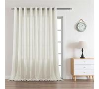 CUCRAF Linen Curtain Eyelet Sheer Net Voile 1 Panel Custom Format Light Beige