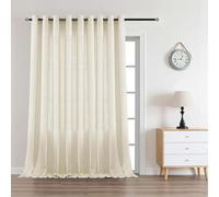 CUCRAF Linen Curtain Eyelet Sheer Net Voile 1 Panel Custom Format Natural