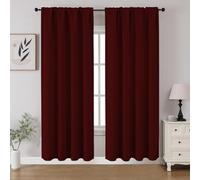 CUCRAF Maroon Red Blackout Curtains 72 inch Length 2 Panels Set, Rod Pocket Room Darkening Drapes for Bedroom Living Room, Insulated Thermal Light Blocking Window Curtain (W52 x L72 Inch)