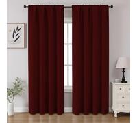 CUCRAF Maroon Red Blackout Curtains 84 inch Length 2 Panels Set, Rod Pocket Room Darkening Drapes for Bedroom Living Room, Insulated Thermal Light Blocking Window Curtain (W52 x L84 Inch)