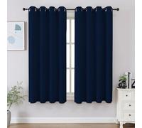 CUCRAF Navy Blue Blackout Curtains 45 inch Length 2 Panels Set, Room Darkening Drapes for Living Room Bedroom, Thermal Insulated Light Blocking Grommet Window Curtain (W52 x L45 Inch)
