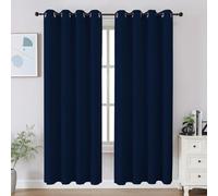 CUCRAF Navy Blue Blackout Curtains 72 inch Length 2 Panels Set, Room Darkening Curtains & Drapes for Living Room Bedroom, Thermal Insulated Light Blocking Grommet Window Curtain (W52 x L72 Inch)