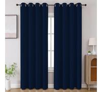 CUCRAF Navy Blue Blackout Curtains 90 inch Length 2 Panels Set, Room Darkening Drapes for Living Room Bedroom, Thermal Insulated Light Blocking Grommet Window Curtain (W52 x L90 Inch)