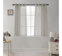 CUCRAF Net Curtains for Windows - Eyelet Curtain for Living Room & Bedroom, Voile Sheer Light grey 54 drop pair, Wrinkle Resistant Solid Colour Easy to Clean and Machine Washable