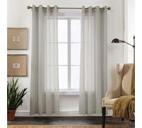 CUCRAF Net Curtains for Windows - Eyelet Curtain for Living Room & Bedroom, Voile Sheer Light grey 78 drop pair, Wrinkle Resistant Solid Colour Easy to Clean and Machine Washable