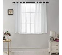 CUCRAF Net Window Curtains - Eyelet for Living Room & Bedroom, Voile Sheer White with 54 Drop Pair, Wrinkle Resistant Solid Color, Easy to Clean and Machine Washable