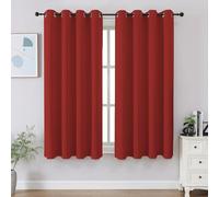 CUCRAF Red Blackout Curtains 45 inch Length 2 Panels Set, Room Darkening Drapes for Living Room Bedroom, Thermal Insulated Light Blocking Grommet Window Curtain (W52 x L45 Inch)