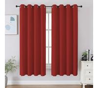 CUCRAF Red Blackout Curtains 54 inch Length 2 Panels Set, Room Darkening Drapes for Living Room Bedroom, Thermal Insulated Light Blocking Grommet Window Curtain (W52 x L54 Inch)